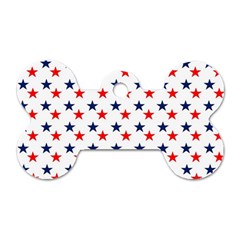 Patriotic Red White Blue Stars Usa Dog Tag Bone (two Sides) by Celenk