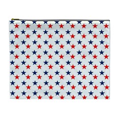 Patriotic Red White Blue Stars Usa Cosmetic Bag (xl) by Celenk