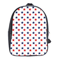 Patriotic Red White Blue Stars Usa School Bag (large) by Celenk