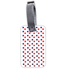 Patriotic Red White Blue Stars Usa Luggage Tags (one Side)  by Celenk