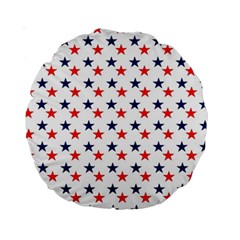 Patriotic Red White Blue Stars Usa Standard 15  Premium Round Cushions by Celenk