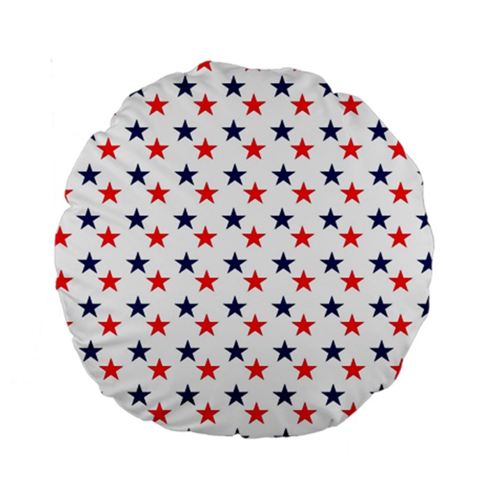 Patriotic Red White Blue Stars Usa Standard 15  Premium Round Cushions