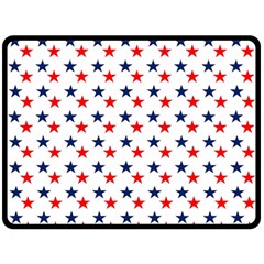 Patriotic Red White Blue Stars Usa Double Sided Fleece Blanket (large)  by Celenk