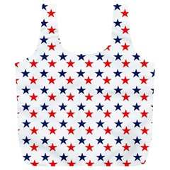 Patriotic Red White Blue Stars Usa Full Print Recycle Bags (l)  by Celenk