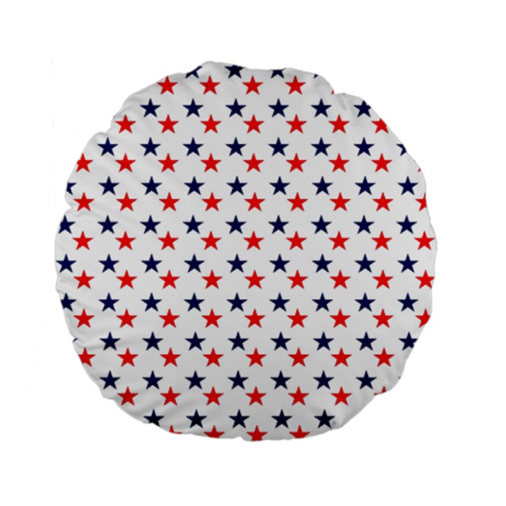 Patriotic Red White Blue Stars Usa Standard 15  Premium Flano Round Cushions