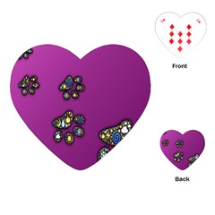 Footprints Paw Animal Track Foot Playing Cards (heart)  by Celenk