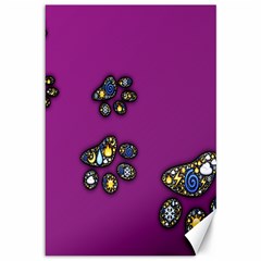 Footprints Paw Animal Track Foot Canvas 12  X 18   by Celenk