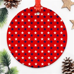 Patriotic Red White Blue Usa Ornament (round) by Celenk