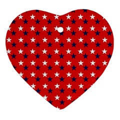 Patriotic Red White Blue Usa Ornament (heart) by Celenk