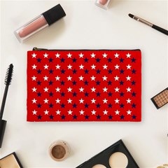 Patriotic Red White Blue Usa Cosmetic Bag (medium)  by Celenk