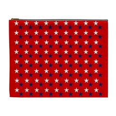 Patriotic Red White Blue Usa Cosmetic Bag (xl) by Celenk