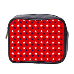 Patriotic Red White Blue Usa Mini Toiletries Bag 2-side by Celenk