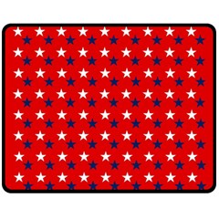 Patriotic Red White Blue Usa Double Sided Fleece Blanket (medium)  by Celenk