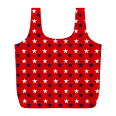 Patriotic Red White Blue Usa Full Print Recycle Bags (l)  by Celenk