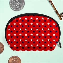 Patriotic Red White Blue Usa Accessory Pouches (large)  by Celenk