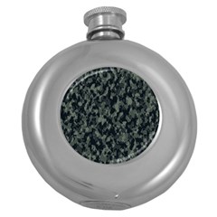 Camouflage Tarn Military Texture Round Hip Flask (5 Oz) by Celenk