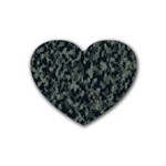 Camouflage Tarn Military Texture Rubber Coaster (Heart)  Front