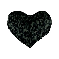 Camouflage Tarn Military Texture Standard 16  Premium Flano Heart Shape Cushions by Celenk