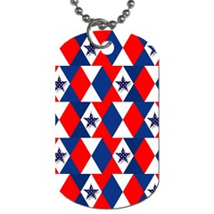 Patriotic Red White Blue 3d Stars Dog Tag (two Sides) by Celenk