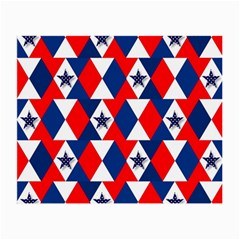 Patriotic Red White Blue 3d Stars Small Glasses Cloth by Celenk