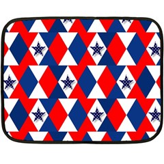 Patriotic Red White Blue 3d Stars Fleece Blanket (mini) by Celenk