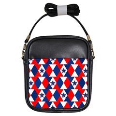 Patriotic Red White Blue 3d Stars Girls Sling Bags by Celenk