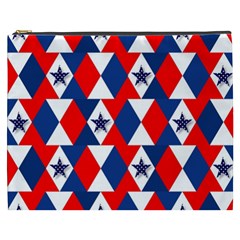 Patriotic Red White Blue 3d Stars Cosmetic Bag (xxxl)  by Celenk