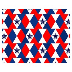 Patriotic Red White Blue 3d Stars Double Sided Flano Blanket (medium)  by Celenk