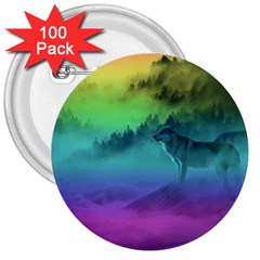 Yellowstone Wolfs Sunset 3  Buttons (100 Pack)  by PodArtist