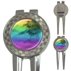 Yellowstone Wolfs Sunset 3-in-1 Golf Divots by PodArtist