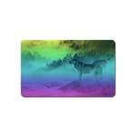 Yellowstone Wolfs Sunset Magnet (Name Card) Front