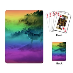 Yellowstone Wolfs Sunset Playing Card by PodArtist