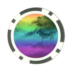 Yellowstone Wolfs Sunset Poker Chip Card Guard by PodArtist