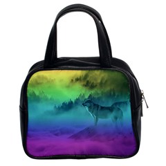 Yellowstone Wolfs Sunset Classic Handbags (2 Sides) by PodArtist