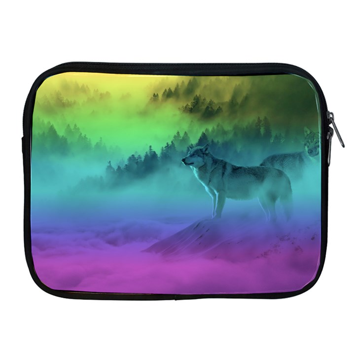 Yellowstone Wolfs Sunset Apple iPad 2/3/4 Zipper Cases