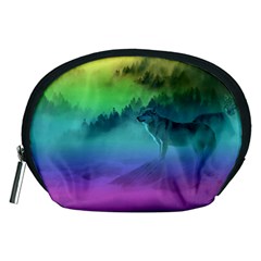 Yellowstone Wolfs Sunset Accessory Pouches (medium)  by PodArtist