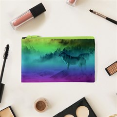 Yellowstone Wolfs Sunset Cosmetic Bag (xs) by PodArtist