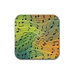 Music Notes Rubber Coaster (square)  by linceazul