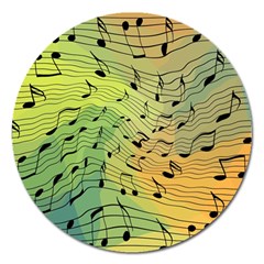 Music Notes Magnet 5  (round) by linceazul