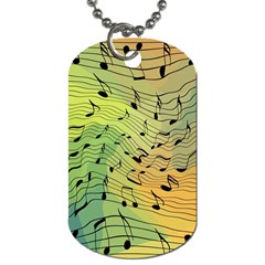 Music Notes Dog Tag (one Side) by linceazul