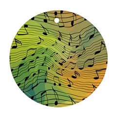 Music Notes Round Ornament (two Sides) by linceazul