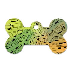 Music Notes Dog Tag Bone (one Side) by linceazul