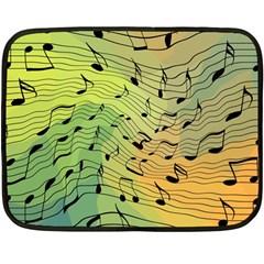 Music Notes Fleece Blanket (mini) by linceazul