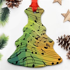 Music Notes Christmas Tree Ornament (two Sides) by linceazul