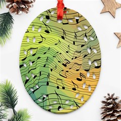 Music Notes Ornament (oval Filigree) by linceazul