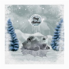 Cute Polar Bear Baby, Merry Christmas Medium Glasses Cloth (2-side) by FantasyWorld7