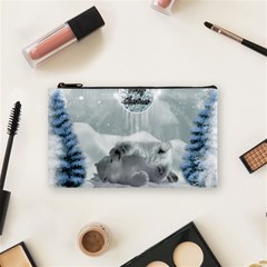 Cute Polar Bear Baby, Merry Christmas Cosmetic Bag (small)  by FantasyWorld7