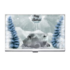 Cute Polar Bear Baby, Merry Christmas Business Card Holders by FantasyWorld7