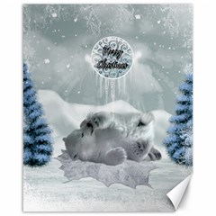 Cute Polar Bear Baby, Merry Christmas Canvas 16  X 20   by FantasyWorld7