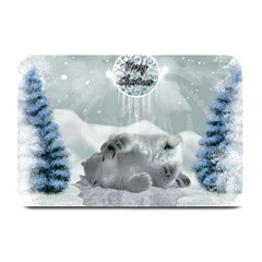 Cute Polar Bear Baby, Merry Christmas Plate Mats by FantasyWorld7